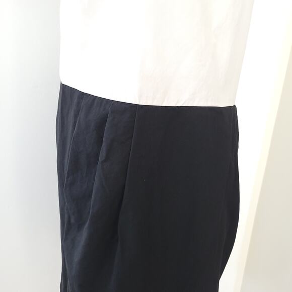 Dries van Noten Minimalist Dress Colorblock Shift White Black Pockets Women 36 - Picture 5 of 12